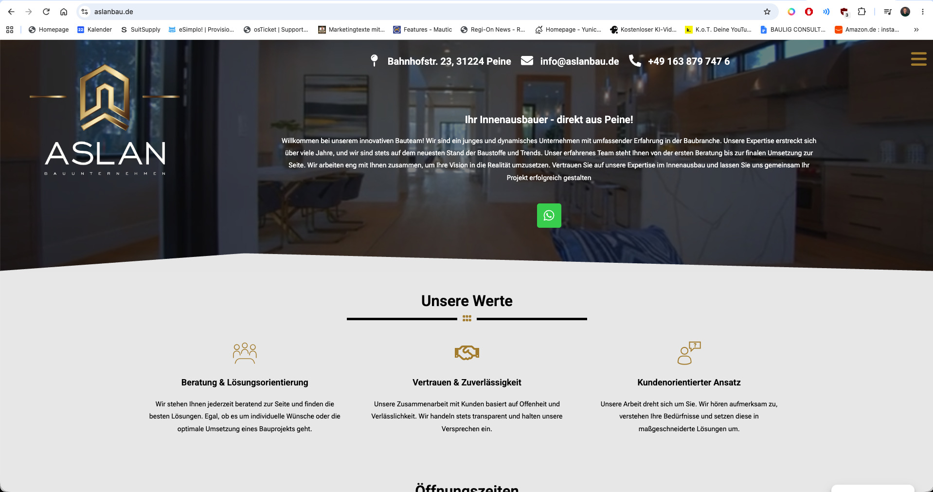 Aslan Bau Website